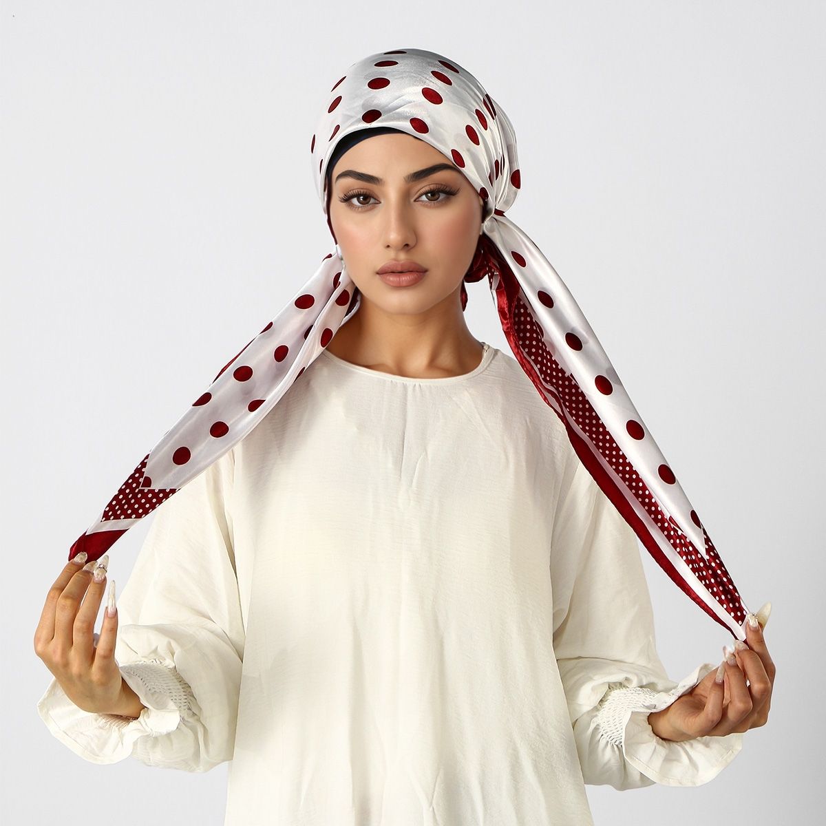 Satin Hair Bonnet - Fashion Muslim Printed Instant Hijab Cap