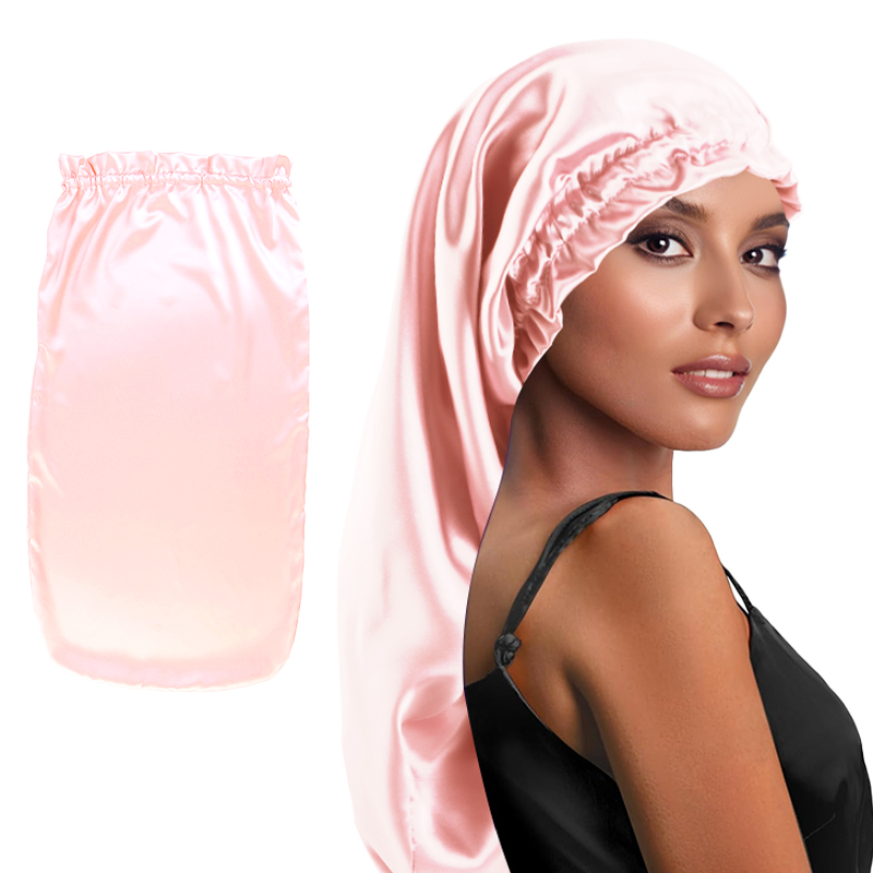 Satin Hair Bonnet - New Women's Long Satin Sleep Cap