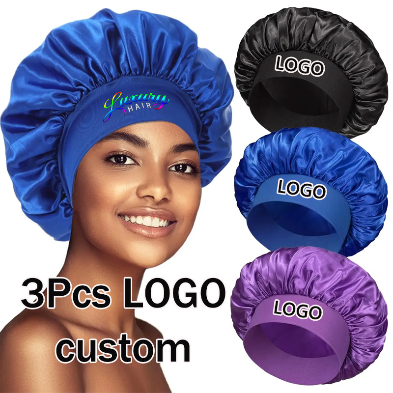 Satin Hair Bonnet - Comfy Satin Hair Bonnet 3 Packs