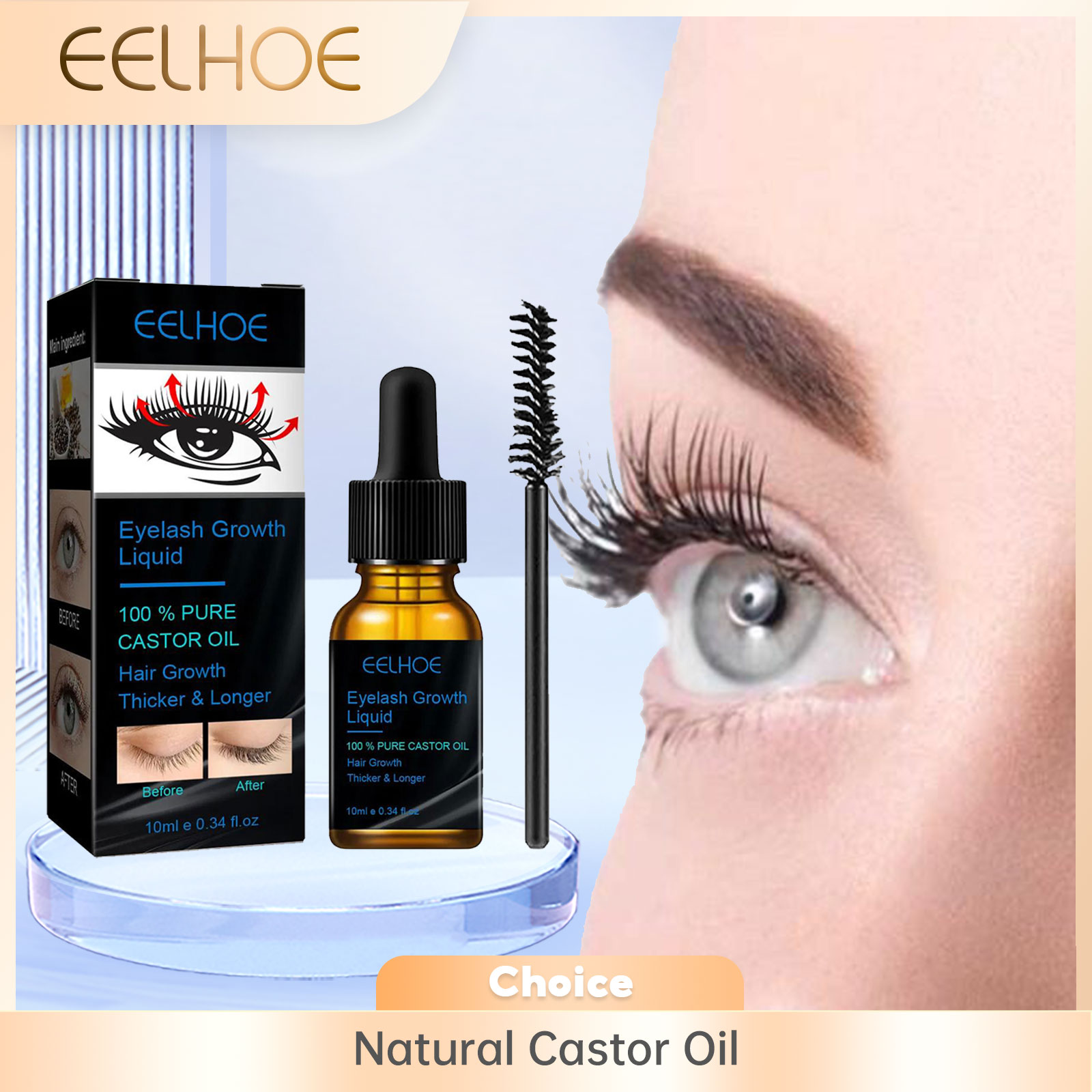 Hair Care Tonic - Castor Oil Eyelash Growth Serum for