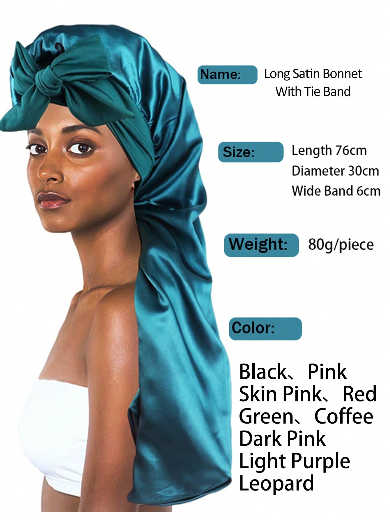 Large Satin Hair Bonnet for Sl - огляд і ціна Satin Hair Bonnet