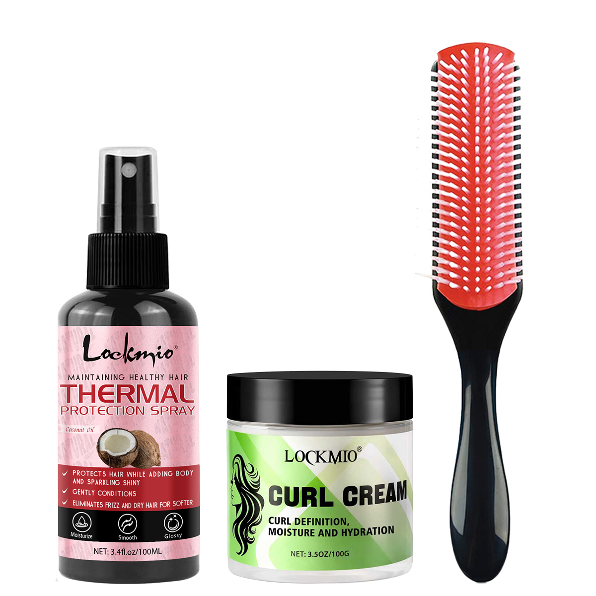 Curly Hair Care Styling 3pcs H - огляд і ціна Hair Care Heat Protectant