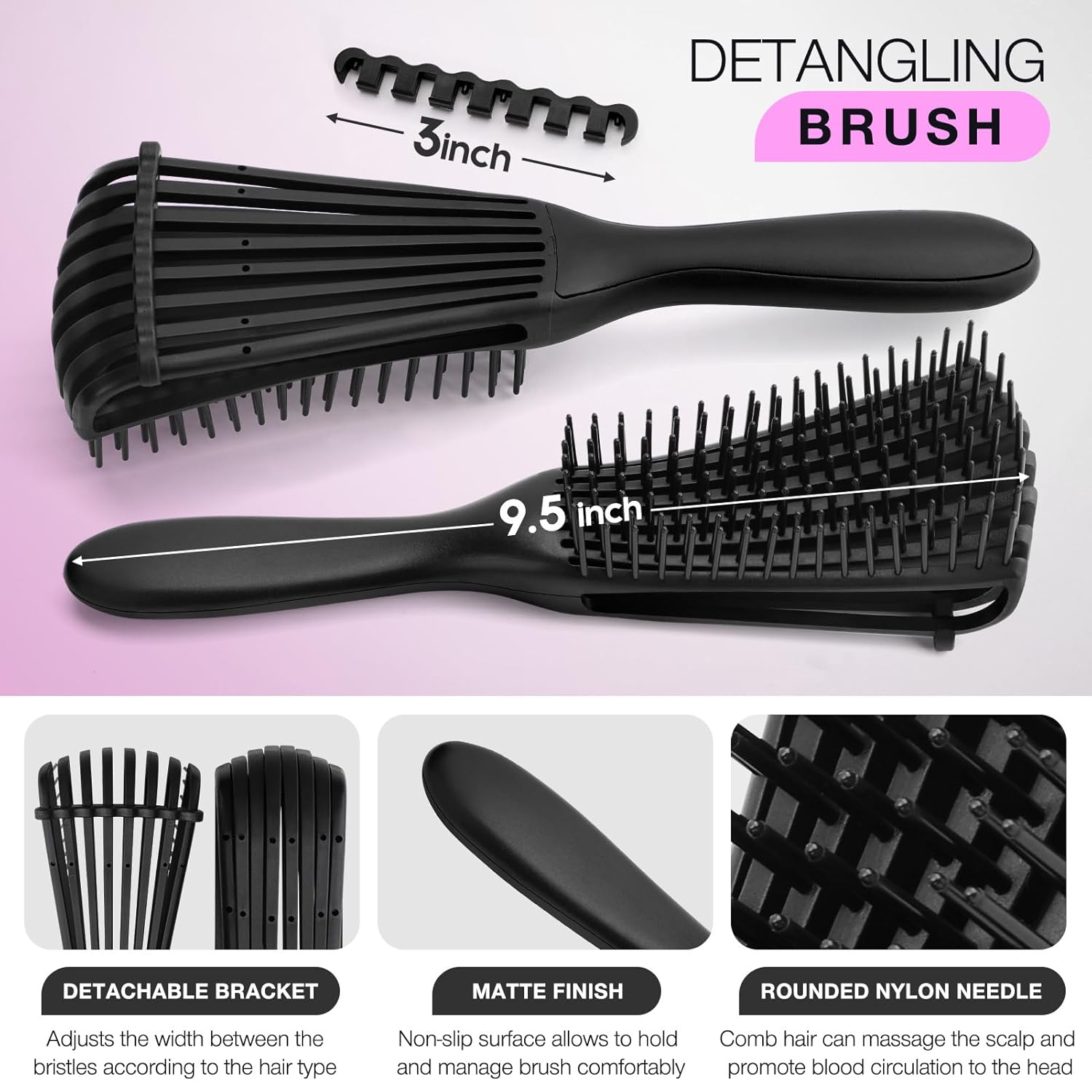 Detangling Brush Set with Spra - огляд і ціна Hair Care For Wavy Hair