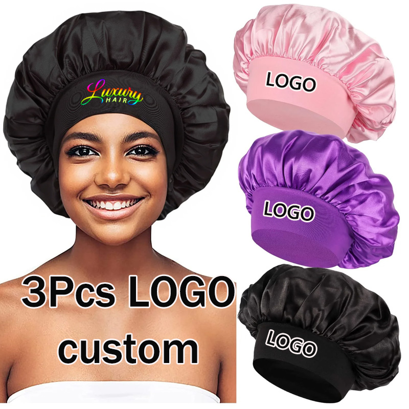 Silk Satin Bonnets Logo Print  - огляд і ціна Satin Hair Bonnet