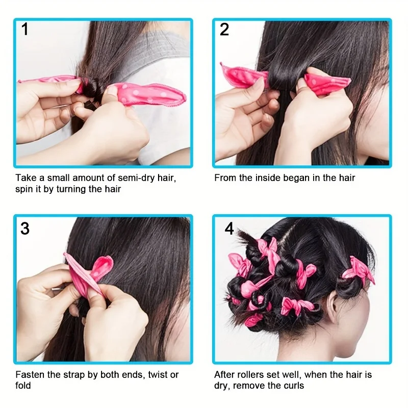 11pcs Hair Curlers Kit Heatles - огляд і ціна Satin Hair Bonnet