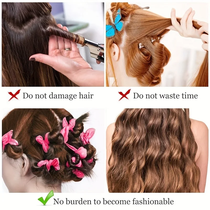 11pcs Hair Curlers Kit Heatles - огляд і ціна Satin Hair Bonnet